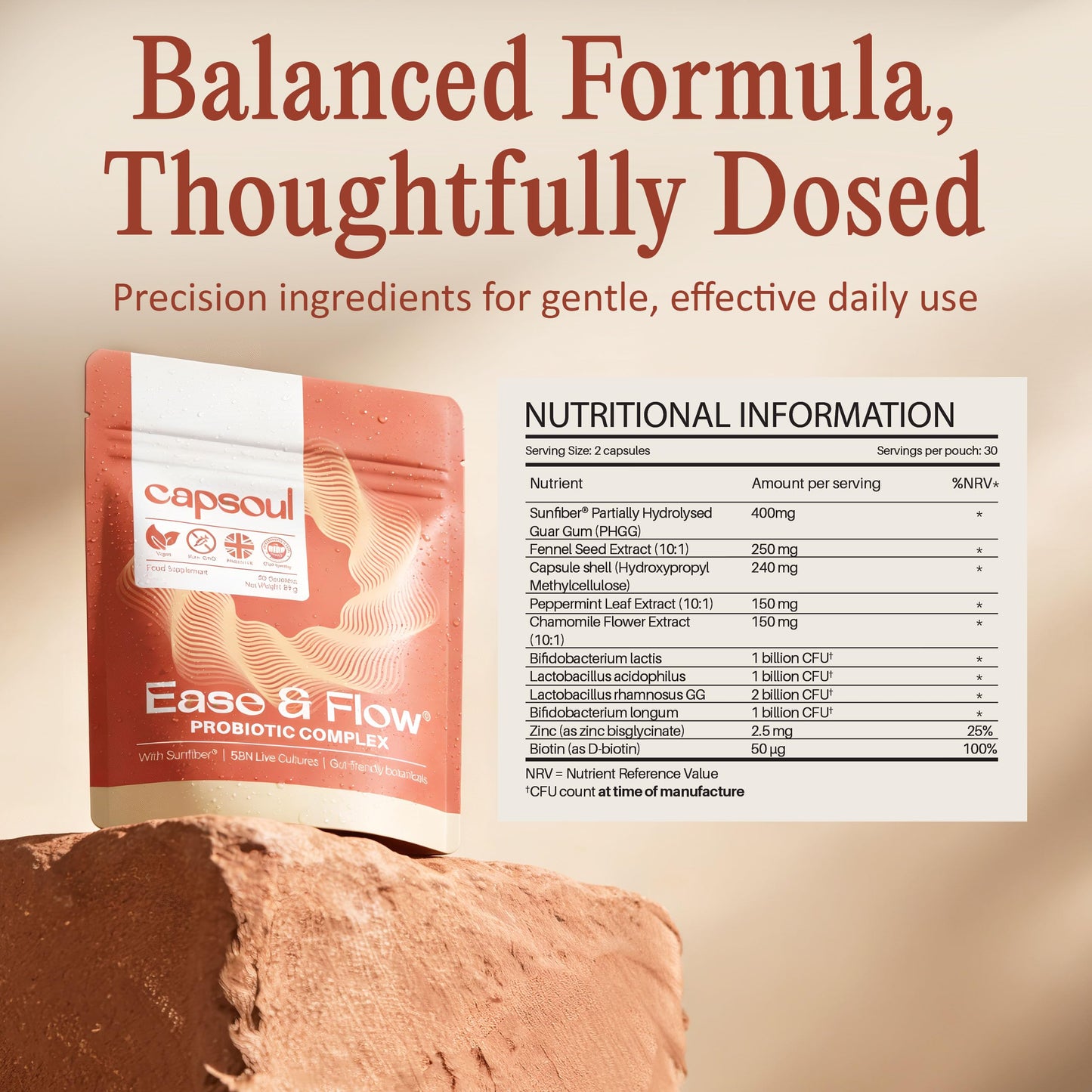 Capsoul Ease & Flow Probiotics for Women